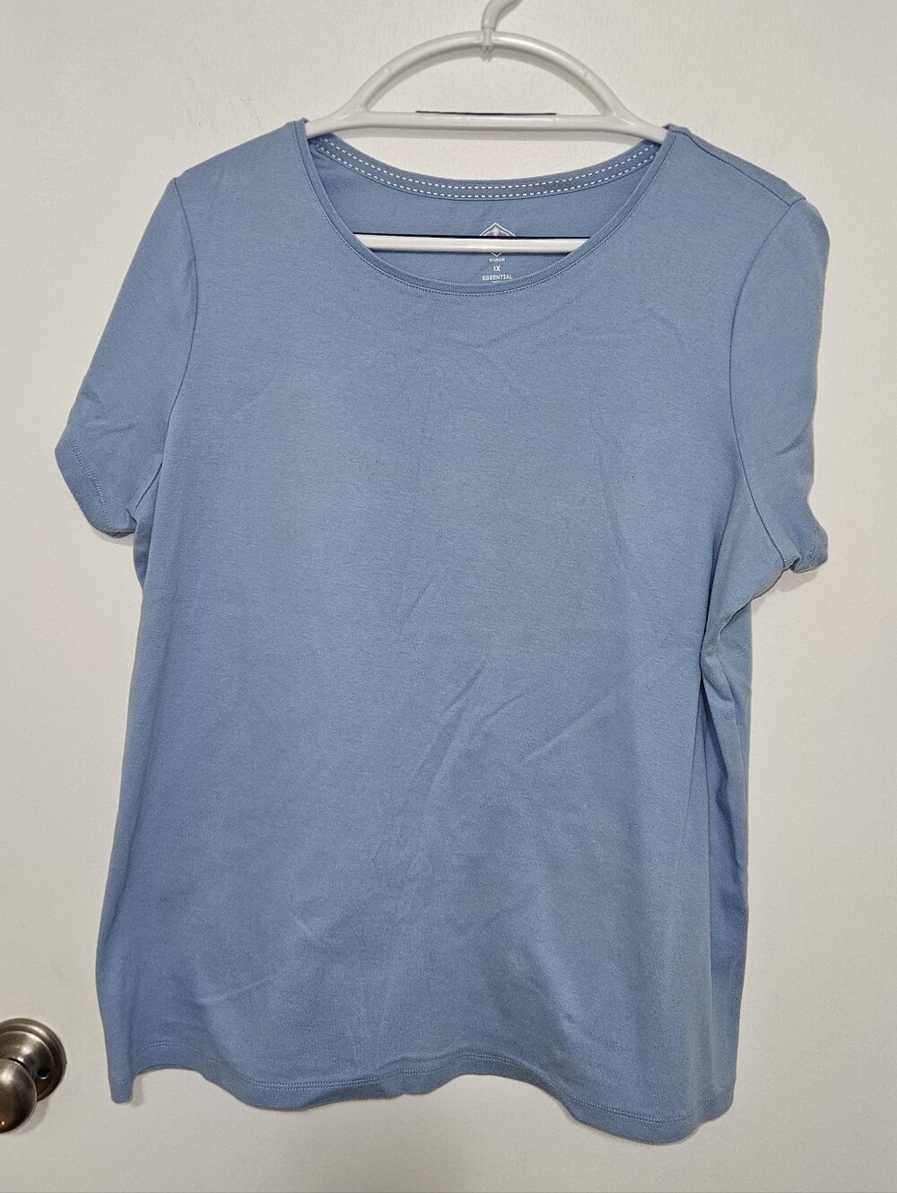 St. John's Bay Light Blue Short-Sleeve Crewneck Tee Size 1X